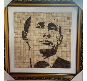 Tranh chân  Ngài Putin  số  01  chế tác từ gáo dừa